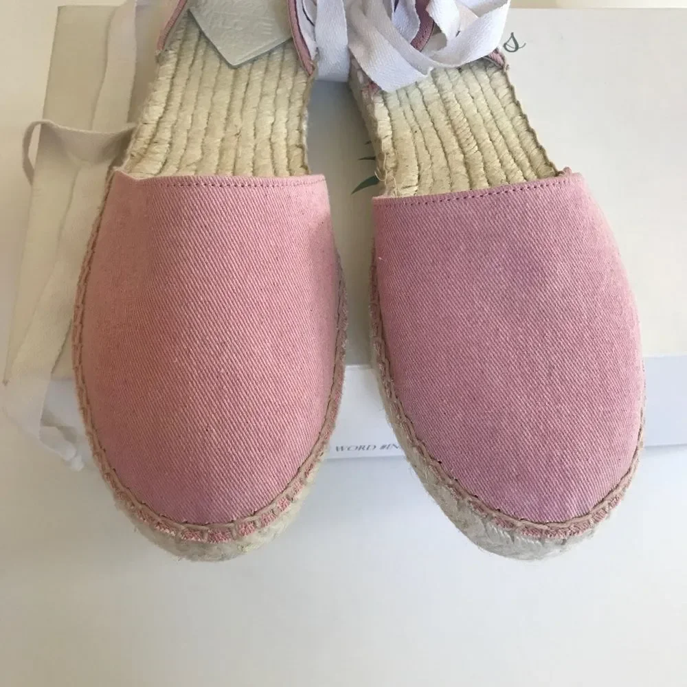 Pineapples and love pink lace up espadrille